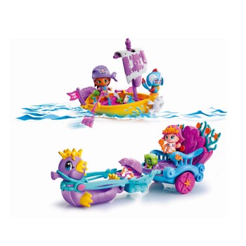 Pinypon. Carruaje de Sirenas y Barco Pirata