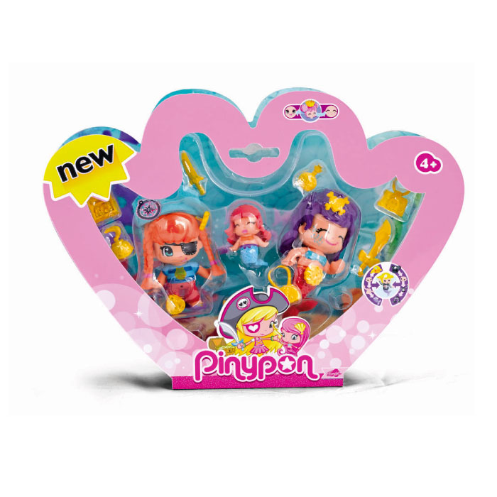 Pinypon Coffret 3 Figurines Pirate et Sirenes