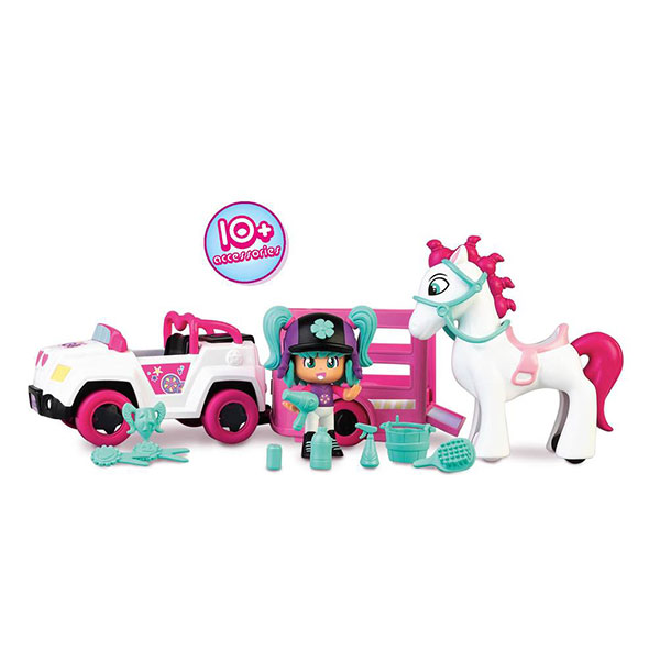 Pinypon Carro com reboque e cavalo